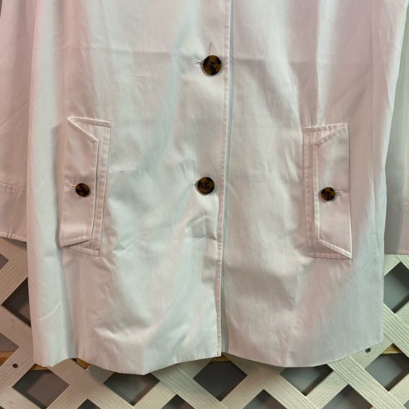 Dennis Basso Water Resistant Button Front Double-Collar Jacket White Large - Picture 3 of 7